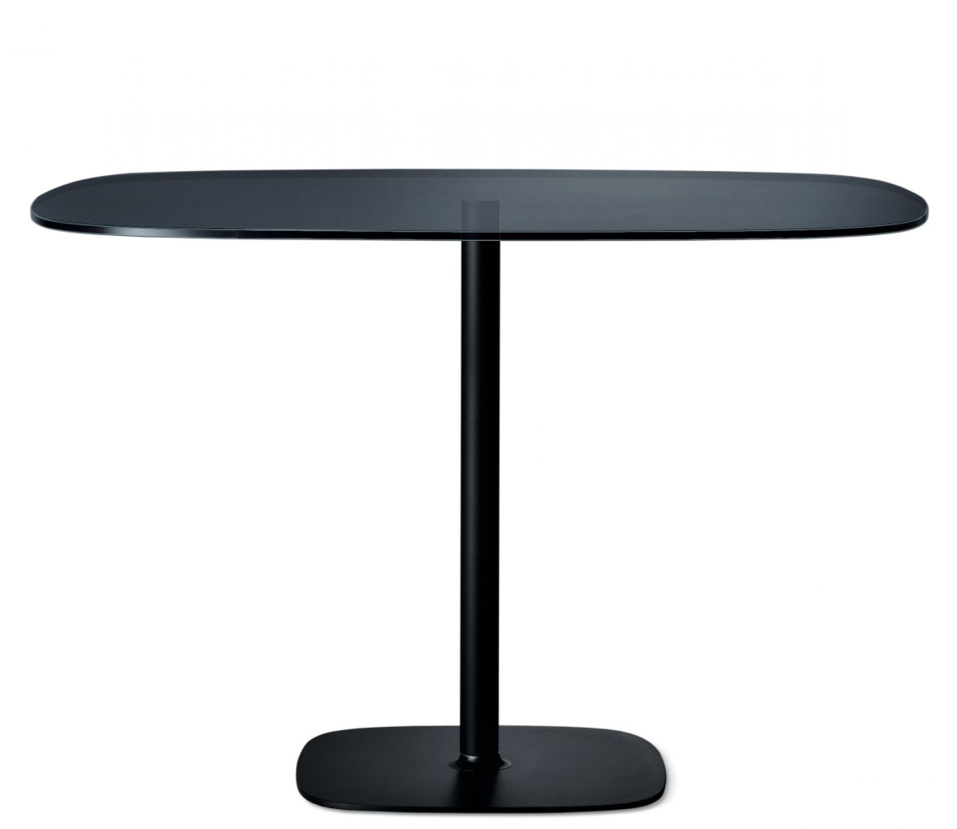 Schwarzer Lox Table Tisch von Walter Knoll mit Glasplatte und Metallfuß.